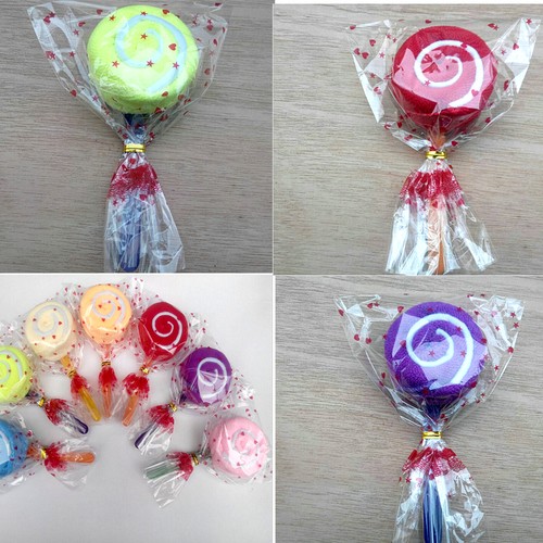 Lollipop Candy Towel Washcloth Wedding Favor Baby Shower Gift Dessert Wrap LP