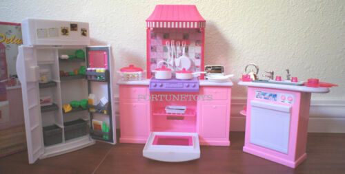 GLORIA DOLL HOUSE FURNITURE Deluxe KITCHEN W//REFRIGERATOR /& Sink for Dolls