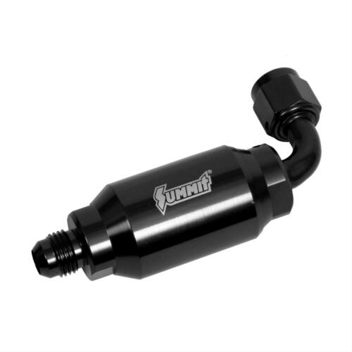 Summit Fuel Filter 90 Deg Aluminum Black 6 AN Male Inlet//-6 AN Female Outlet EA