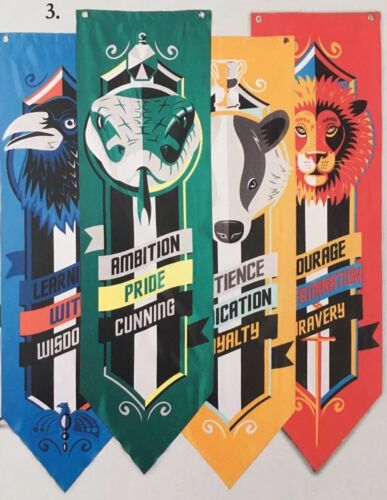 Wizarding World Loot Crate Hogwarts House Banners Set Of All 4 - Harry Potter