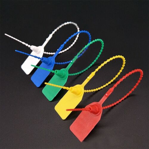 100x 25cm Plastic Anti-Tamper Security Tags For Labeling Boxes /Roll Cages Tool 