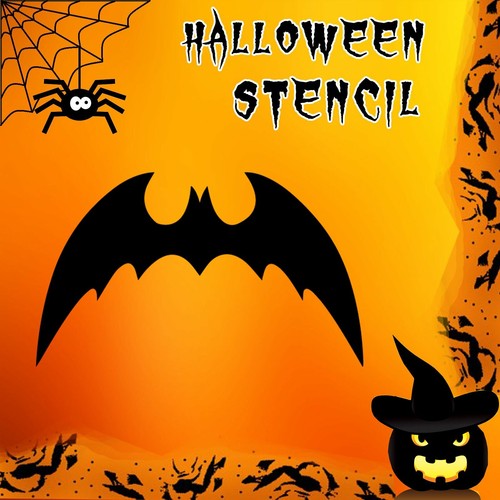 Bat Halloween Mylar Painting Pumpkin Wall Art Stencil three