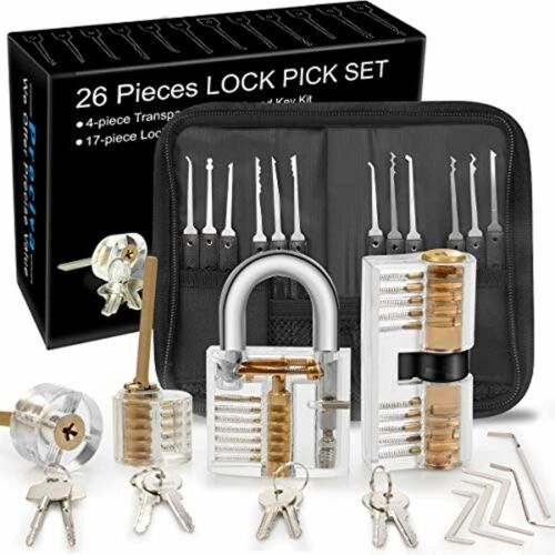 Preciva 26-Pièce Lock Picking Kit Outils de D’ent Kit de Crochetage Serrure 