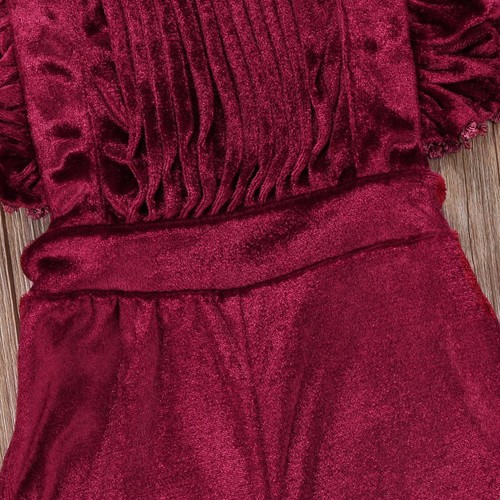 Infant Girls Velvet Pants Backless Overall Outfit Fashion Clothes Two Colors New