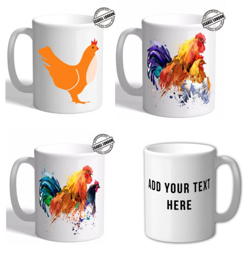 Customise with your own text FOC Personalised Rooster Cock Mug Hen Chicken mug