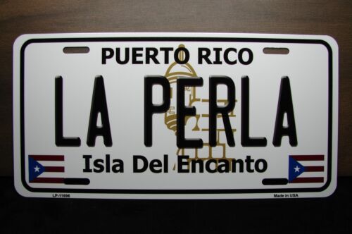 PUERTO RICO LA PERLA ISLA DEL ENCANTO METAL NOVELTY LICENSE PLATE FOR CARS