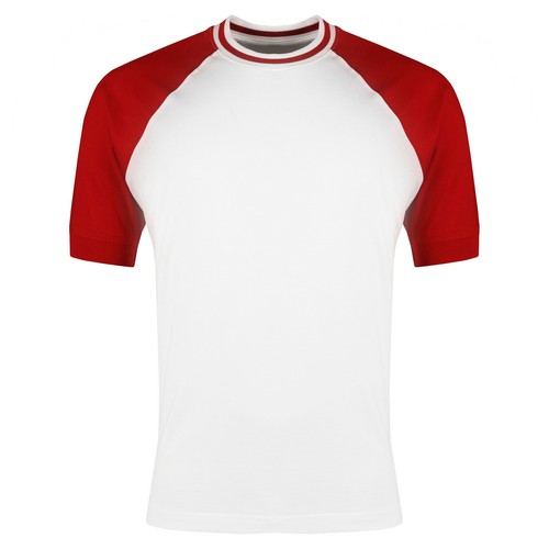 Mens Short Sleeve Raglan Baseball T Shirt Plain Crew Neck Casual 100/% Cotton Top