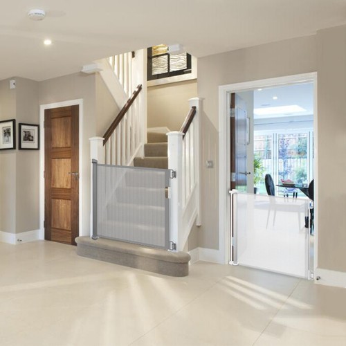 Grey 2 Pack Callowesse Retractable Mesh Stair Gate 0-130cm