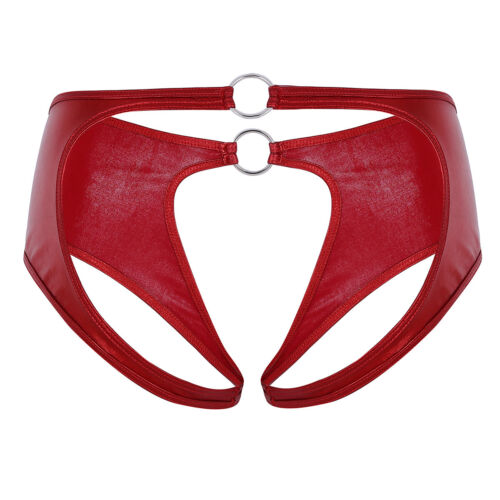 Women Wetlook Latex G-string Briefs Panties Thongs Lingerie Underwear Knicker US