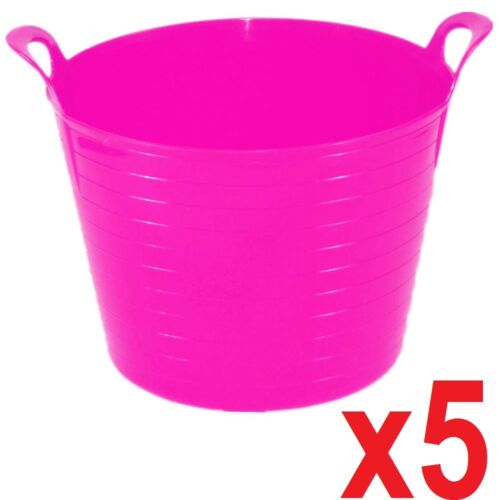 Details about   5 x 45 Litre Flexi bucket Tub Home Garden Flexible Storage Colour Bucket Basket 
