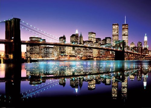 Giant Brooklyn Bridge Skyline Art Poster Print NYC New York City Dawn 55/" x 39/"