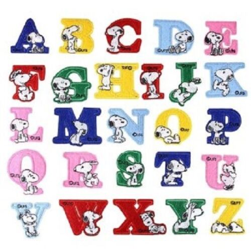 G48-UFS-SNOOPY-ALPHABET-LETTERS-1-5-8-4cm-iron-on-patches-Choose-letters