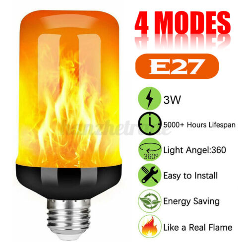 1/2/4pcs E27 B22 99 LED Flame Effect Fire Light Bulb Flickering Flame Bulb  ☍ E 