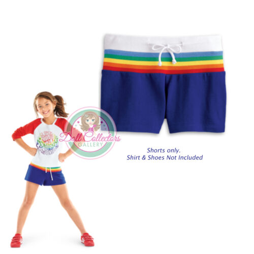 American Girl CL JULIE RAINBOW ATHLETIC SHORTS SIZE SMALL 8 for Girl Hippie NEW