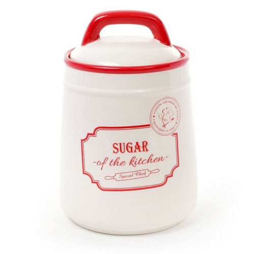 Ceramic Kitchen Container Jar with Lid Sugar Canister Storage 27 fl oz
