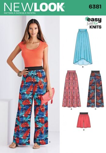 pantalones /& S... New Look Damas Tejido Jersey 6381 fácil patrón de costura faldas