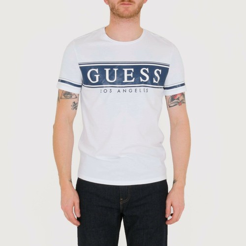 White Guess Banner Tee
