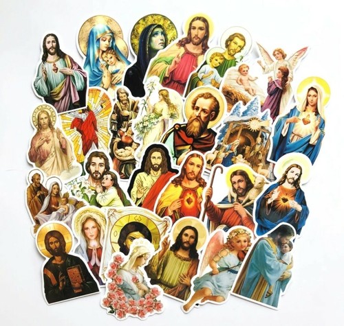 32 Pegatinas religiosas-Jesús Pegatina De Vinilo-Bebé//Santos//Virgen María//Los Ángeles-Grande