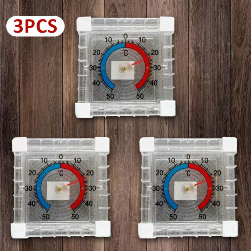 Details about  / 3pcs Indoor Outdoor Stick On Thermometer Window Home Room Temperature Meter
