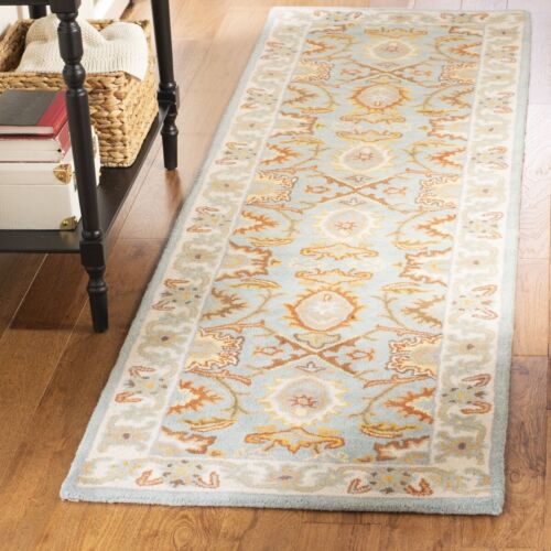 Details about  / Long Runner Traditional Oriental Hand Tufted Wool Blue Area Rug *FREE SHIPPING*