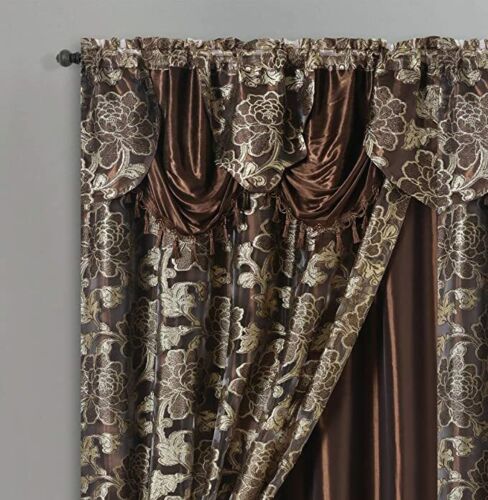 Voile Jacquard Curtain Panel Set, Elegant Luxury Shower Curtains With Valance
