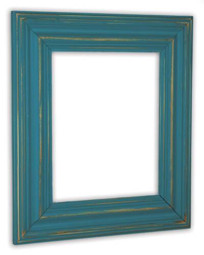 Solid Wood Wide Distressed Lagoon Picture Frame 