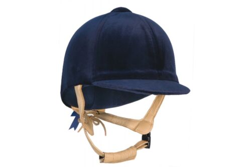 Champion CPX3000 Delux Velvet Riding Hat With Leather Harness In Navy Or Black 