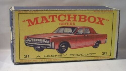 Repro Box Matchbox 1:75 Nr.31 Lincoln Continental rot 