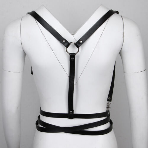 Women Leather Body Harness Adjustable Cosplay Club Waist Strap Costume Belt