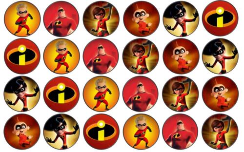 The Incredibles thème Comestible Gaufre Cup Cake Disc Topper