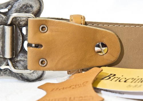 Ceinture cuir briccino belt ceinture cuir marron clair Grand Bijoux Pierre deux longueurs