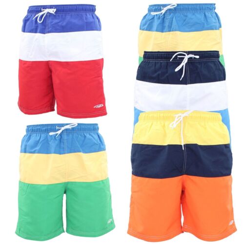 Mens Multicolored Summer Mesh-Lined Swim Shorts with Drawstring Two Tone