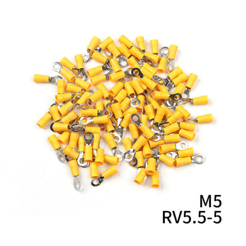 100/50x Gelb Ringkabelschuh isoliert Quetschverbinder Kabelschuhe 4mm²-6mm² 