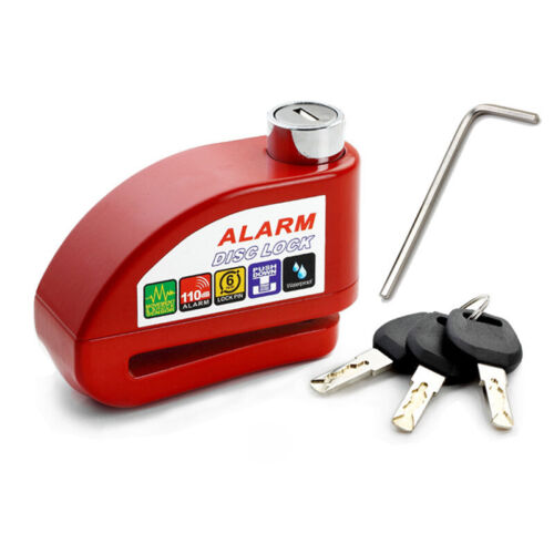 Motorcycle Scooter Anti-theft Brake Disc Lock Wheel Alarm Security 110db Red