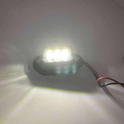 2X Black Shell 12-24V 6 LED Car License Plate Light Boat Truck Signal Tail Lamp