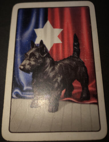 RED Vintage Swap/Playing Card SCOTTIE DOG WITH WALKING STICK