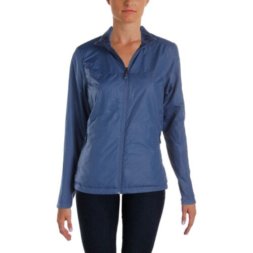 Ideology Womens Reversible Blue Water Resistant Soft Shell Zip Jacket NWT Small 