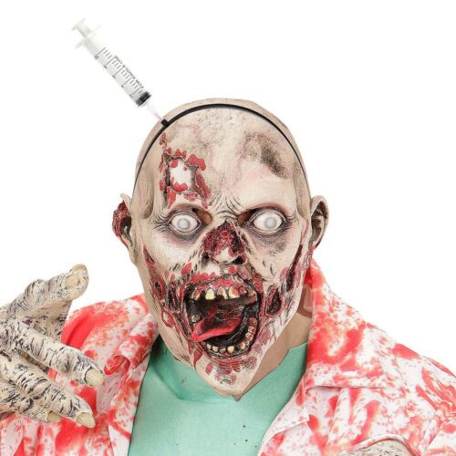 Jeringa en cabeza Halloween diadema cabeza joyas horror médico macabra artículos de broma