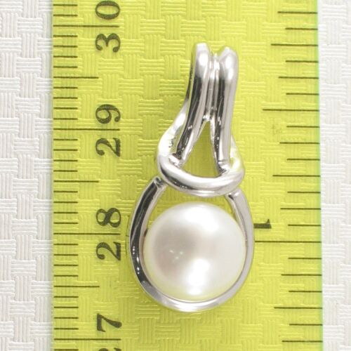 Love Knot Design White Cultured Pearl Fabriqué Avec Argent Massif 925 Pendentif TPJ
