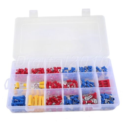 300Pcs Assorted Insulated Electrical Connectors Crimp Terminals Set with box