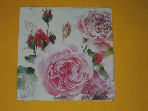 10 Servietten TEA ROSE Rosen rosa Serviettentechnik Motivservietten Blumen 1//2