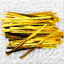 200PCS Metallic Twist Tie Wire for Sealing Golden Iron Wire fit Gift bag packing