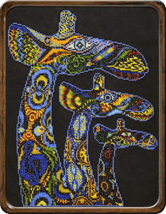 Giraffes Bead Embroidery Kit Czech Beads Emroidery 11х14.2/"