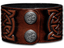 04 Braun-Antik con pulsador Pulsera de cuero 40mm celta Trinity con los dragones