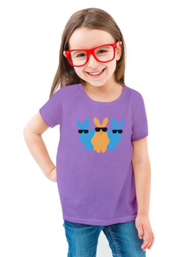 Hip Trio Bunnies Shades Hipster Easter Bunny Toddler//Kids Girls/' Fitted T-Shirt
