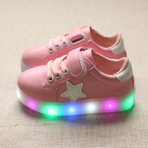 UK HOT LED Light Up Luminous Shoes Kids Toddler Infants Trainers Boys Girls