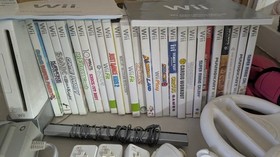 Wii Console + Controllers + Games Lot