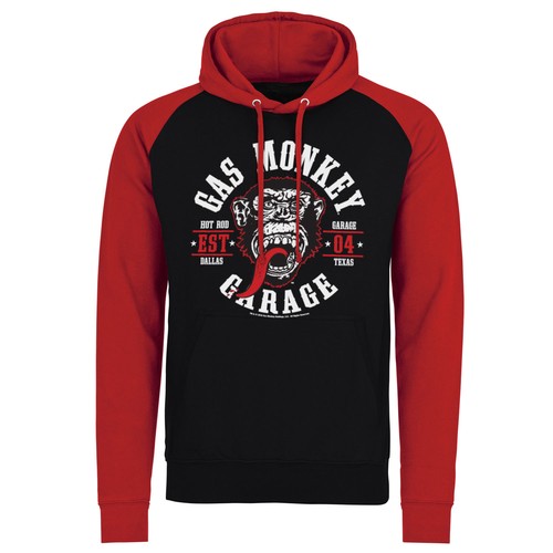 Official Licensed Gas Monkey Garage Round Seal Baseball Hoodie S-XXL GMG