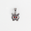 Lucky Jewelry Owl Pendant in Stainless Steel with Red Cubic Zirconia