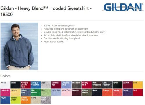 6 Gildan Heavy Blend Hooded Sweatshirt Hoodie ok to mix 2XL-5XL /& Colors